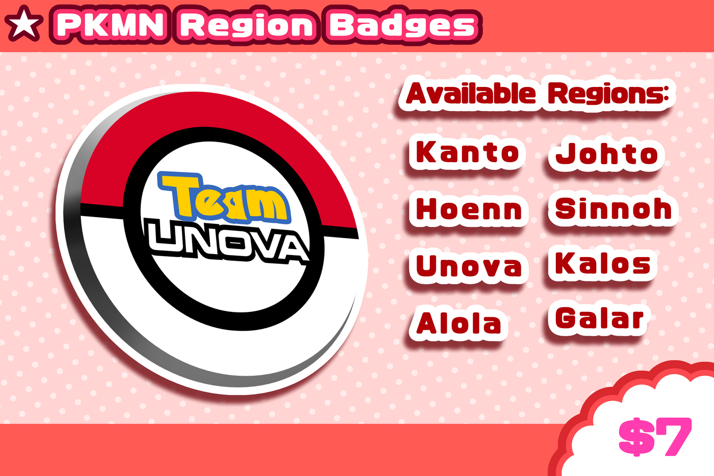 PKMN Team Region Badges